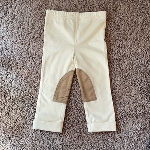 Ralph Lauren cream leggings with tan suede detail